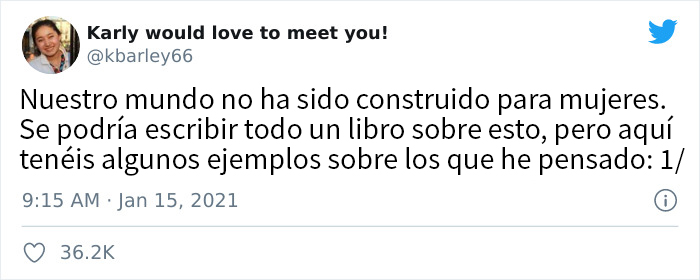 Esta persona cuenta 18 datos alarmantes que demuestran que "nuestro mundo no fue construido para las mujeres"