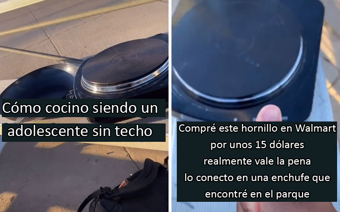 Este adolescente sin hogar se vuelve viral con 19 millones de visitas tras mostrar cómo prepara su comida
