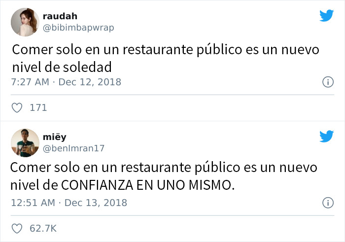 Atención a los que comen solos