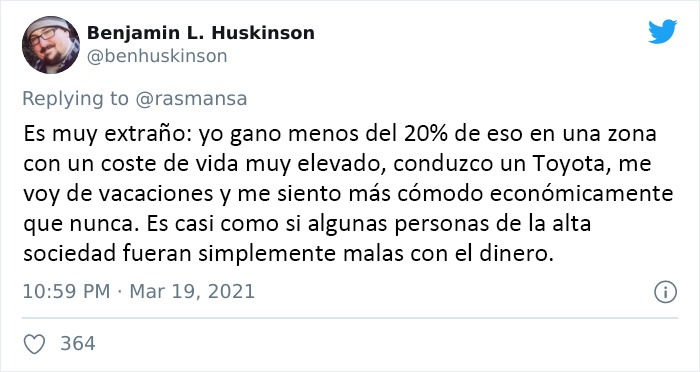"Esta gente no tiene ni idea de lo que es pasar dificultades": Twitter se burla de un artículo que explica las dificultades de quienes ganan 400000$ al año
