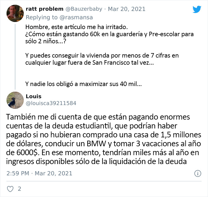 "Esta gente no tiene ni idea de lo que es pasar dificultades": Twitter se burla de un artículo que explica las dificultades de quienes ganan 400000$ al año