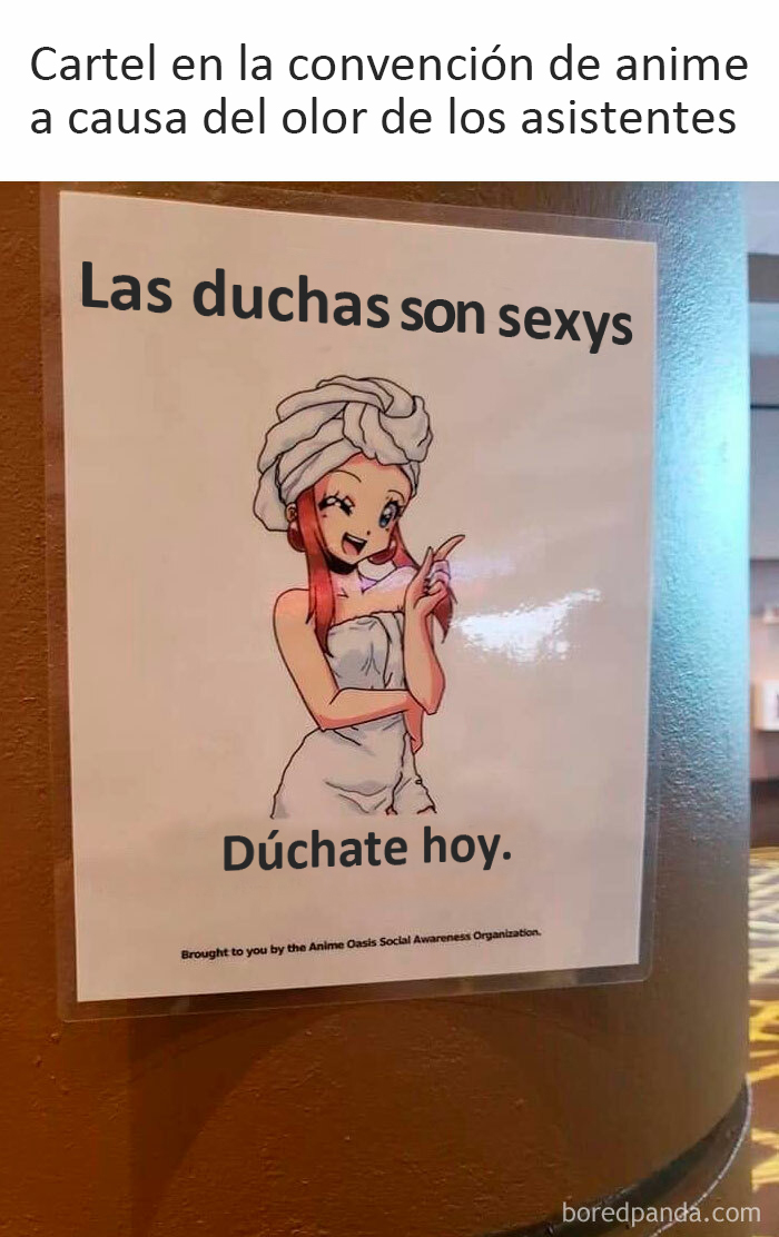 Cartel en una convención de anime