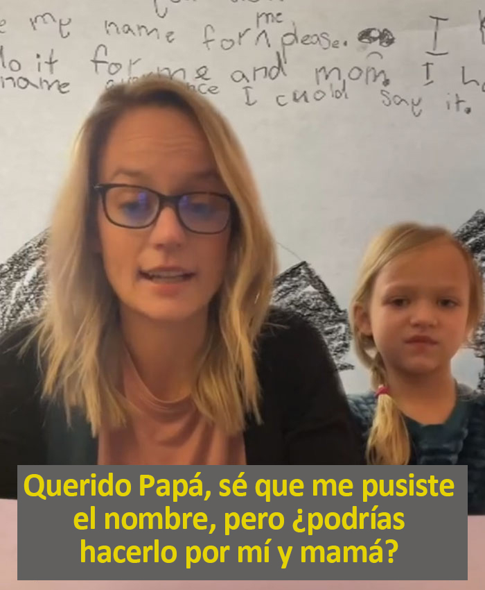 Esta niña de 5 años escribió a sus padres una persuasiva carta exigiendo que le cambiaran el nombre