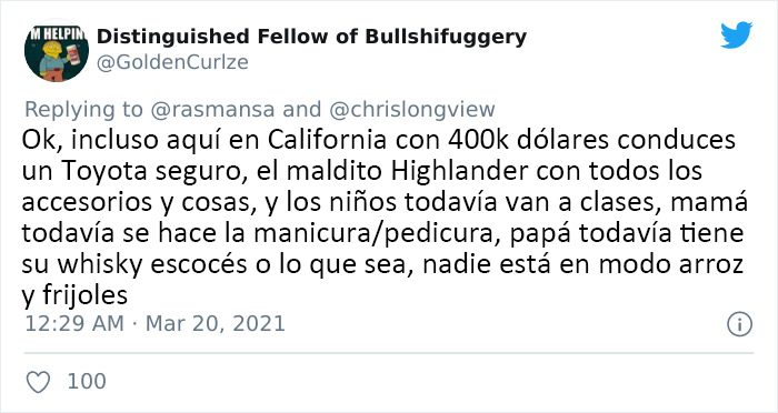 "Esta gente no tiene ni idea de lo que es pasar dificultades": Twitter se burla de un artículo que explica las dificultades de quienes ganan 400000$ al año