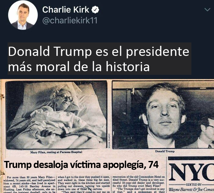 La mayoría de las sanguijuelas están en bancarrota moral, pero Trump se lleva la palma