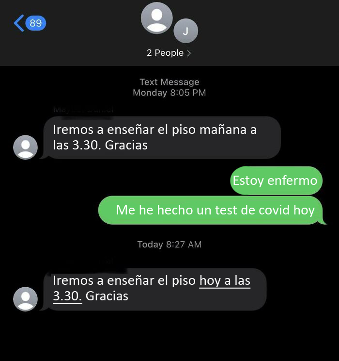 Respuesta del propietario al Coronavirus. Tenía fiebre, dolor de garganta, tos, todos los síntomas y simplemente no los tiene en cuenta