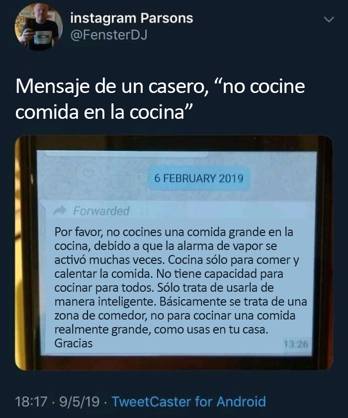 Cocina al propietario en su lugar