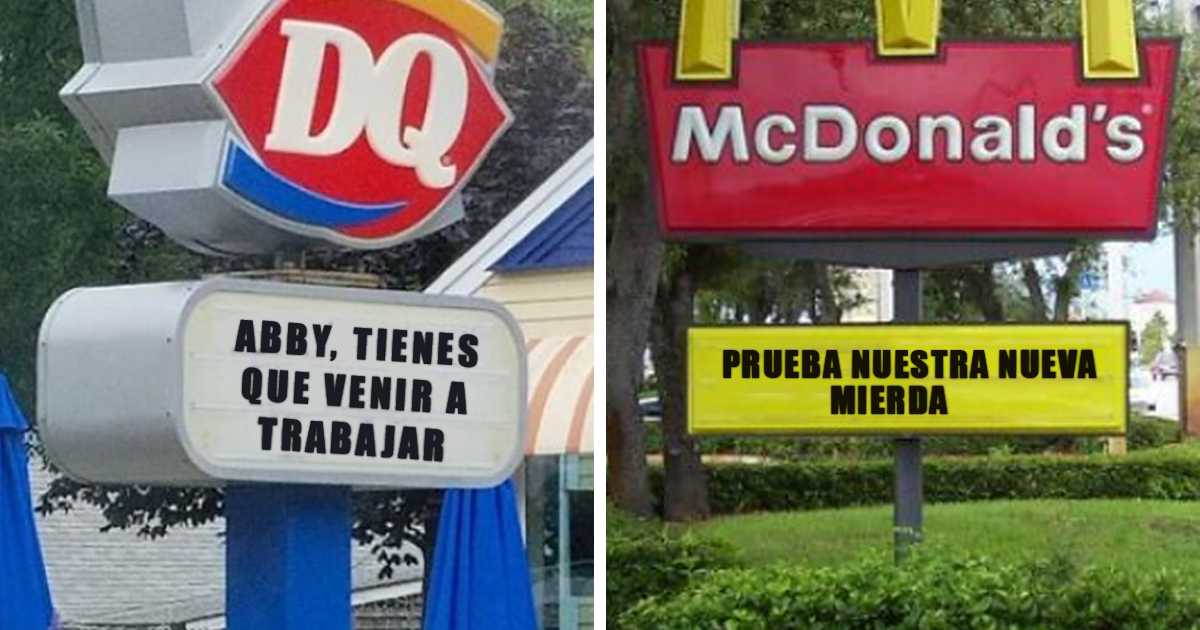 30 Divertidísimos carteles vistos en restaurantes de comida rápida