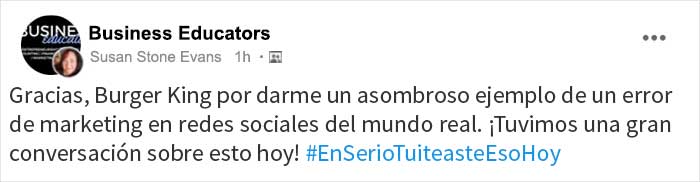 Burger King UK tuitea que "las mujeres deben estar en la cocina" en el Día Internacional de la Mujer