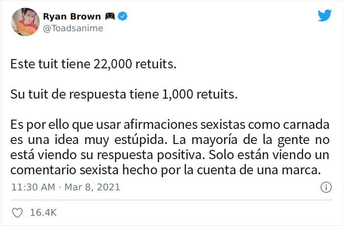 Burger King UK tuitea que "las mujeres deben estar en la cocina" en el Día Internacional de la Mujer
