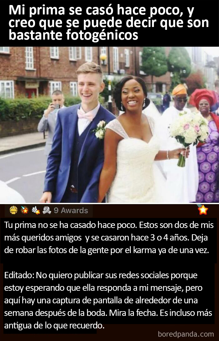 Falsificando una foto de boda por el Karma