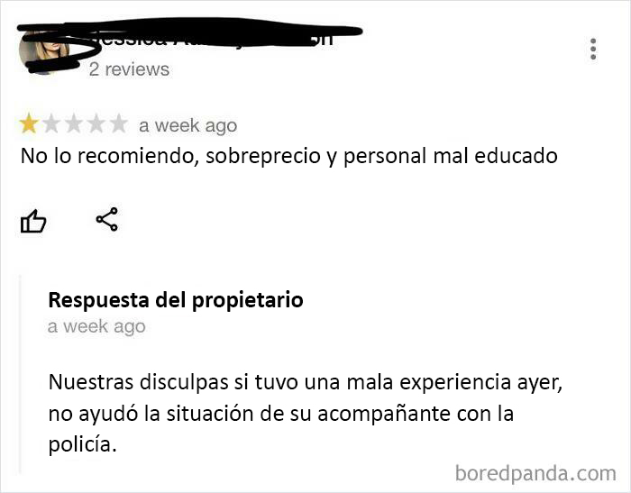 Chico roba cientos de libras de una tienda, vuelve al día siguiente y es detenido, así que la novia envía una crítica de 1 estrella, como lo más normal del mundo