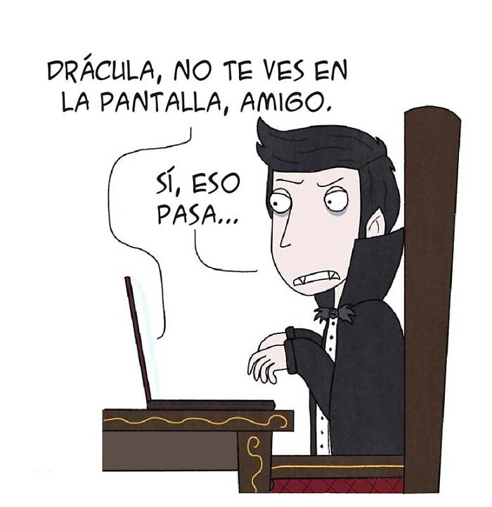 A diferencia de Medusa, Drácula es completamente incapaz de ver su propia cara