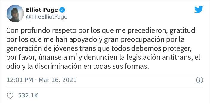 Elliot Page es noticia por su primera entrevista desde que salió del armario como transgénero