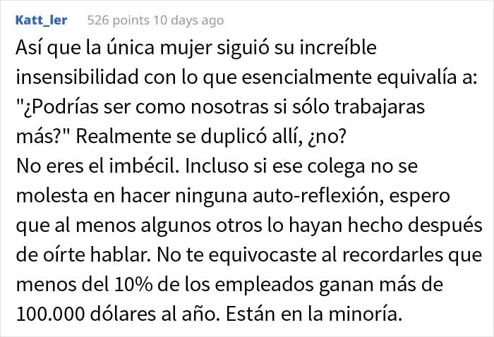 Esta persona llamó la atención a unos compañeros arrogantes que decían que vivir de alquiler con más de 30 años es de "fracasados"