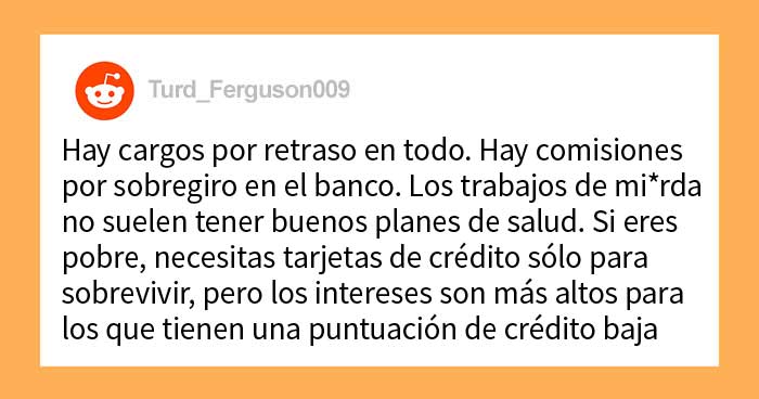20 personas responden a «¿En qué sentido es caro ser pobre?»