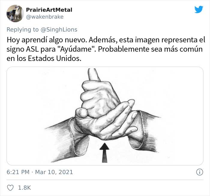 Se difunde una nueva señal manual usada para indicar a los demás que estás en peligro