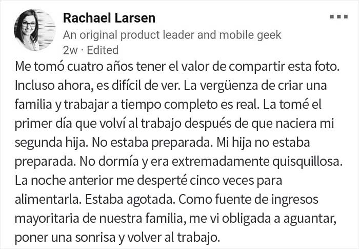 "Me vi obligada a aguantarme y volver al trabajo": una madre desconsolada comparte por qué 12 semanas de baja por maternidad no son suficientes