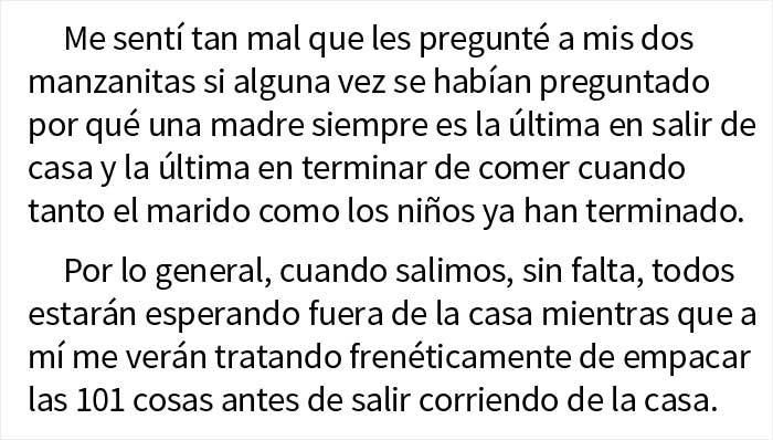 Esta mujer explica por qué las madres terminan las últimas de comer debido al trabajo adicional que tienen que hacer