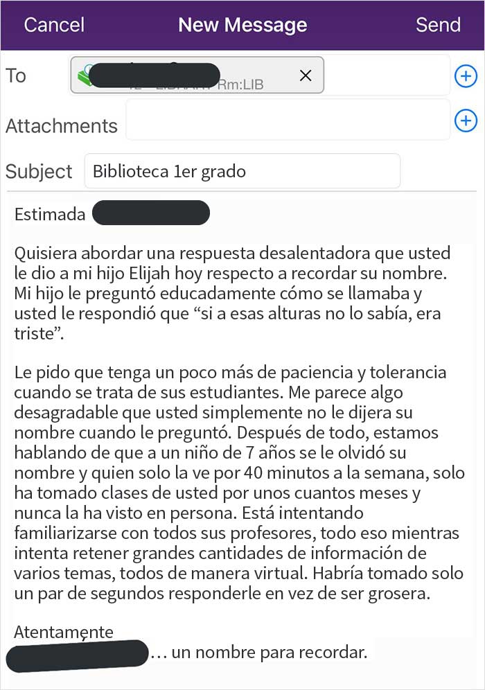 Esta madre tuiteó la conversación que tuvo con la profesora de su hijo tras una clase online que salió mal, y se vuelve viral