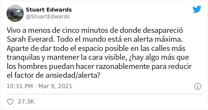 Los hombres se preguntan cómo pueden ayudar a las mujeres a sentirse más seguras tras la trágica desaparición de Sarah Everard