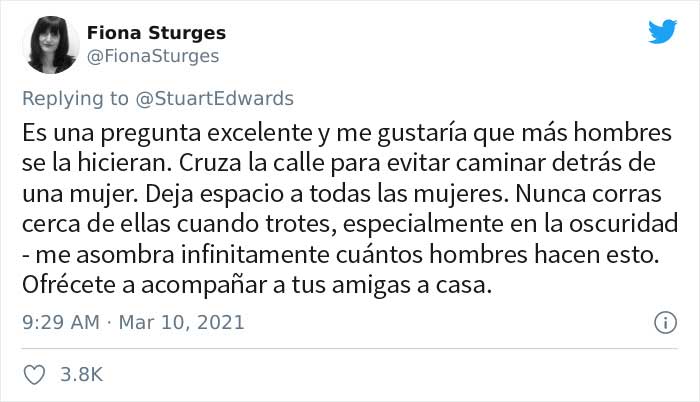 Los hombres se preguntan cómo pueden ayudar a las mujeres a sentirse más seguras tras la trágica desaparición de Sarah Everard