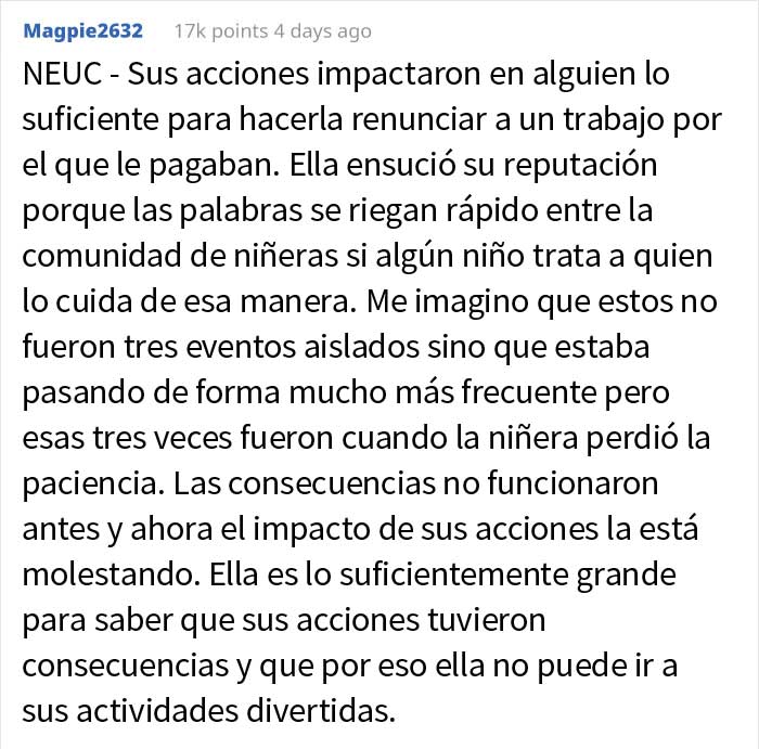 La gente cree que esta madre hizo un gran trabajo al castigar a su hija "malcriada" después de que hiciera renunciar a su niñera