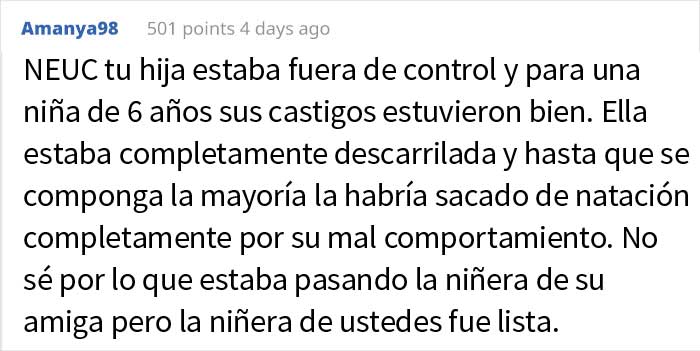 La gente cree que esta madre hizo un gran trabajo al castigar a su hija "malcriada" después de que hiciera renunciar a su niñera