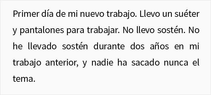 Esta mujer no lleva sostén en el trabajo a pesar de las quejas de sus compañeros, y pregunta si es idiota por ello