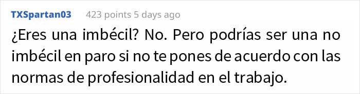 Esta mujer no lleva sostén en el trabajo a pesar de las quejas de sus compañeros, y pregunta si es idiota por ello