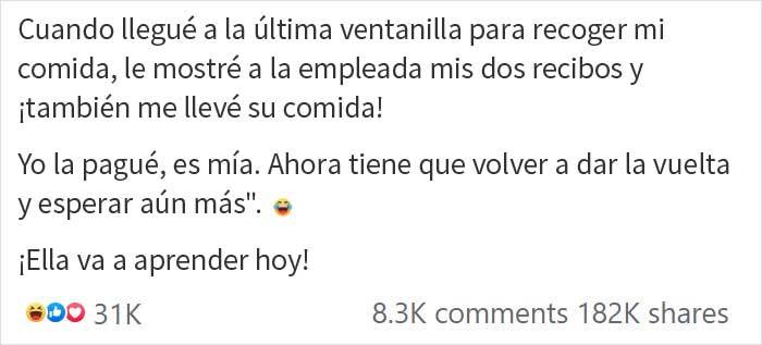 Se vuelve viral la "mezquina" venganza de un hombre contra una Karen maleducada en un autoservicio