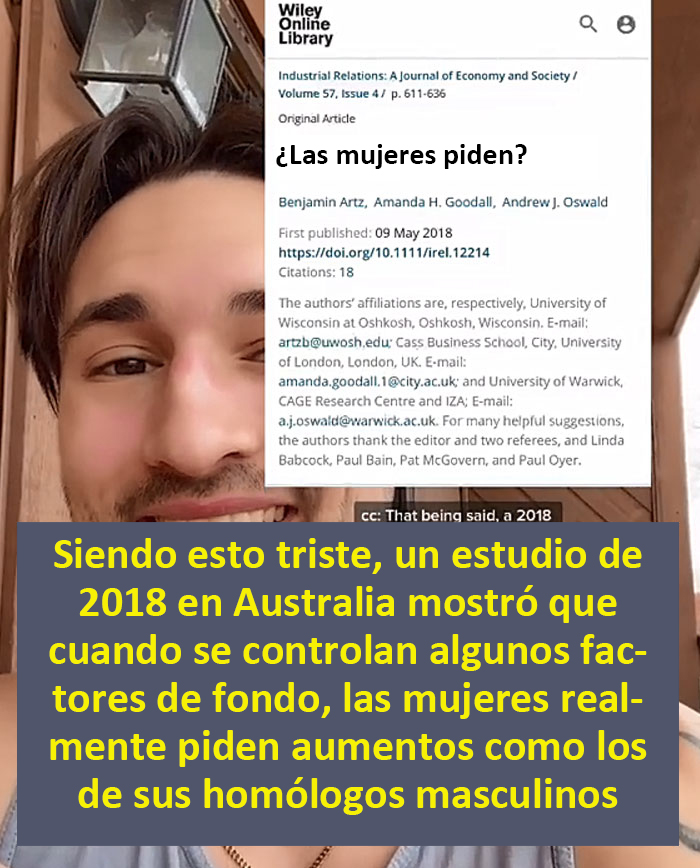 Este licenciado en economía explica la brecha salarial entre hombres y mujeres en menos de 1 minuto