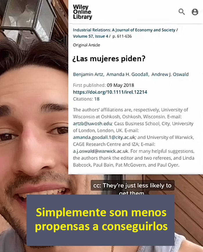 Este licenciado en economía explica la brecha salarial entre hombres y mujeres en menos de 1 minuto
