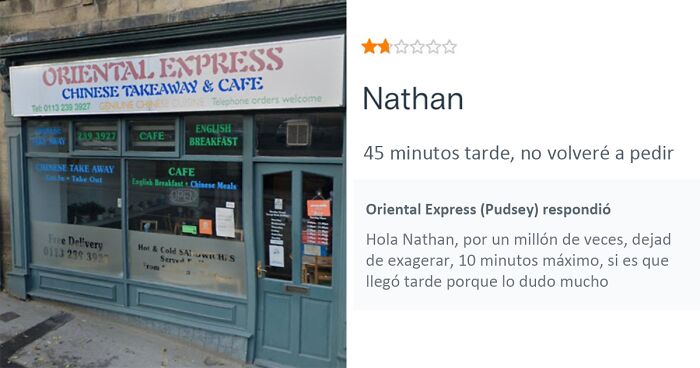 Este restaurante chino de comida para llevar se vuelve viral por sus respuestas salvajes a las malas críticas de los clientes