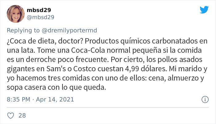 Un tuit en el que se dice que la comida poco saludable es más barata desató esta discusión en los comentarios