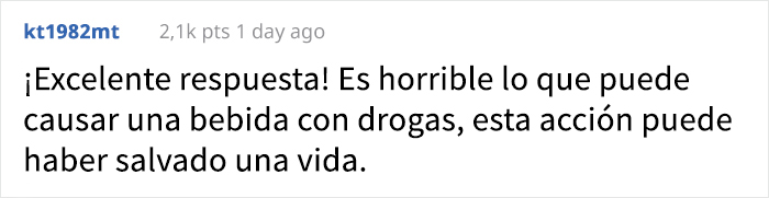 La gente aplaude la manera en que este bar lidió con alguien que drogó la bebida de una mujer
