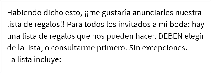 Esta novia pidió a sus invitados regalos de $400 y es criticada en internet
