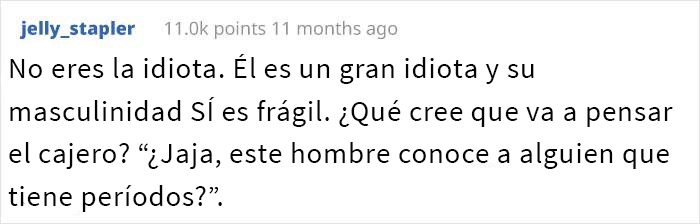Este novio se negó a comprar compresas a su novia y se enfada cuando ella le hace notar su frágil masculinidad