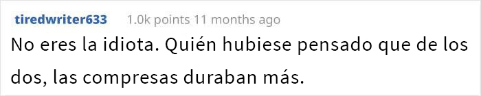Este novio se negó a comprar compresas a su novia y se enfada cuando ella le hace notar su frágil masculinidad