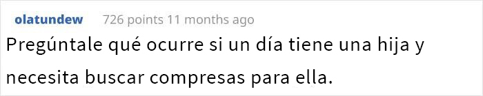 Este novio se negó a comprar compresas a su novia y se enfada cuando ella le hace notar su frágil masculinidad