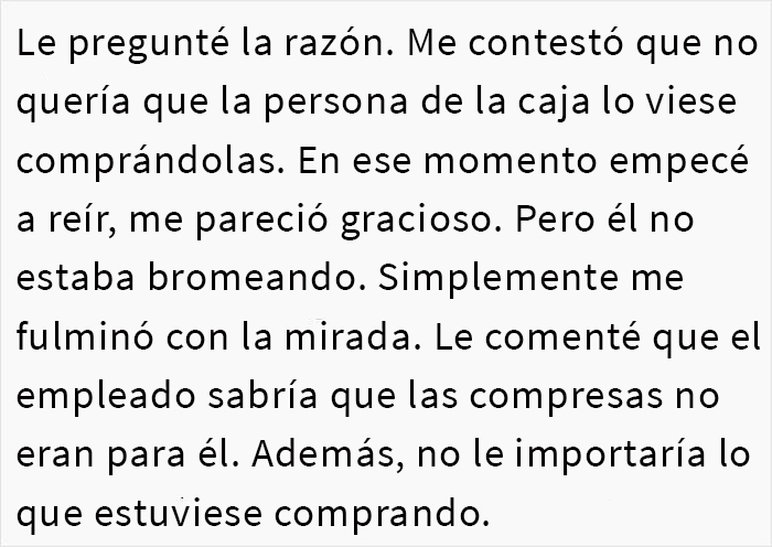 Este novio se negó a comprar compresas a su novia y se enfada cuando ella le hace notar su frágil masculinidad