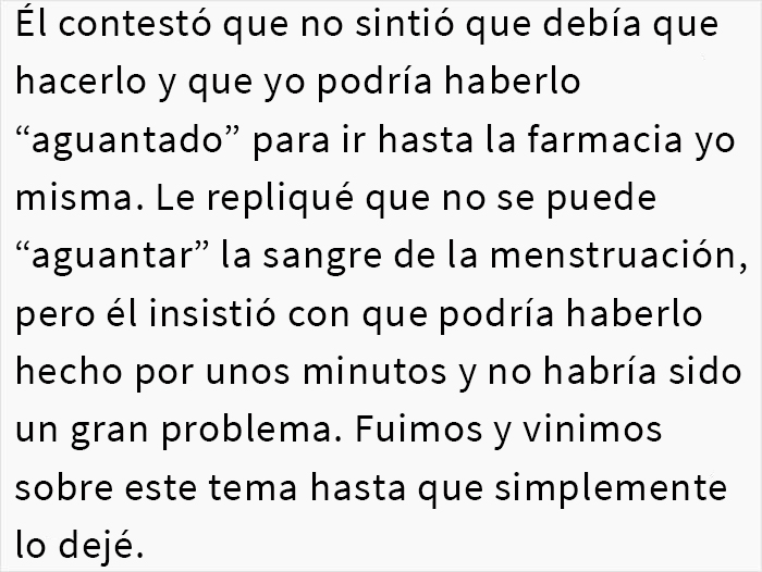 Este novio se negó a comprar compresas a su novia y se enfada cuando ella le hace notar su frágil masculinidad