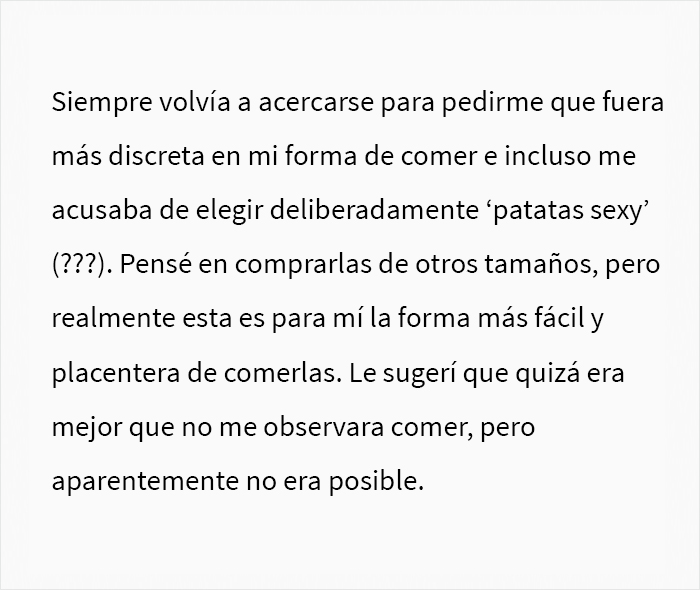 Drama en la oficina: Esta trabajadora fue reportada por una compañera que la acusó de comer "patatas sexis"