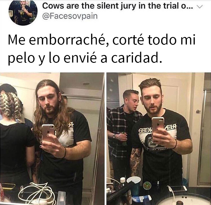 Un borracho legendario corta su pelo por caridad