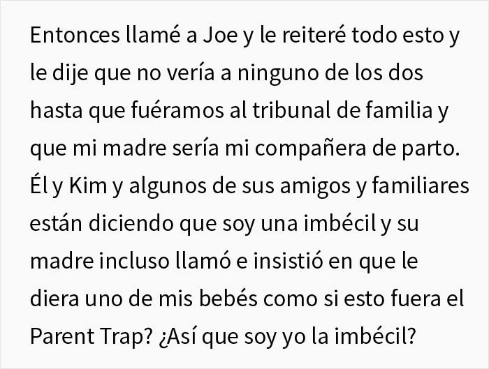 Esta embarazada de gemelos tiene que buscar un abogado porque la nueva novia de su ex, con problemas de fertilidad, la trata como un vientre de alquiler