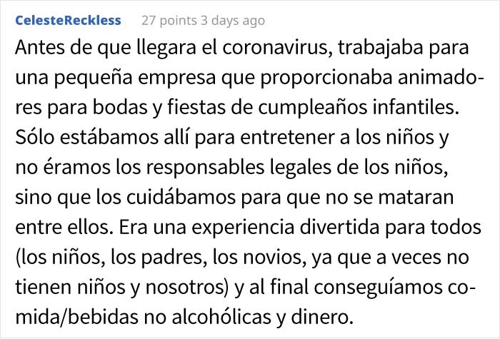 Esta mujer pregunta si se equivocó al rechazar una invitación de boda en la que se esperaba que cuidara a todos los niños gratis