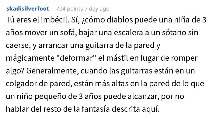 Este padre exigió a la niñera que reemplazara una guitarra de 2200$ que su hija de 3 años rompió mientras ella la cuidaba
