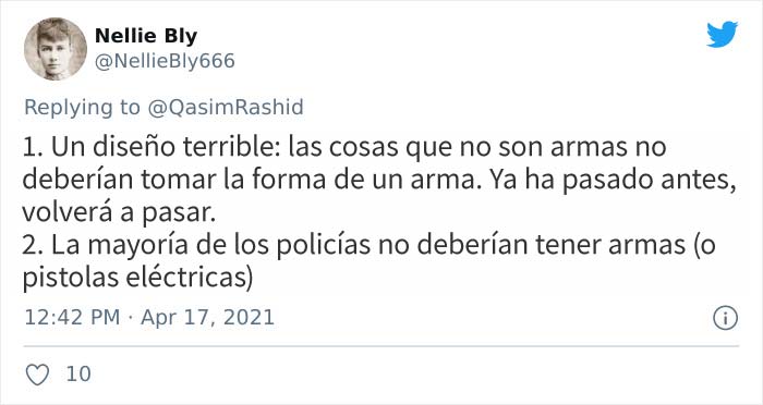 Este policía denuncia a los policías perezosos que pretenden "confundir" pistolas con tasers en este hilo viral