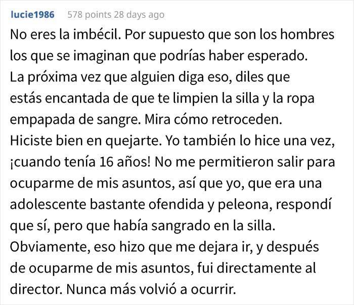 Esta adolescente denunció a un profesor que no la dejó salir al baño al venir su periodo