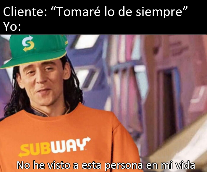 Loki en un Subway haciendo lo suyo